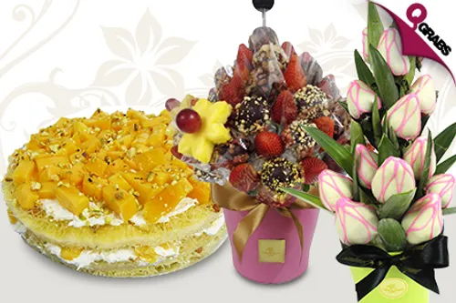 From QR60 Enjoy a Range of Divine Cakes, Bouquets of Fresh Fruits & More! (Up to QR390 Value)